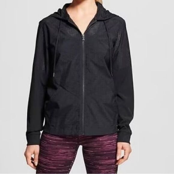 C9 Champion Black Hooded Lightweight Mesh Jacket Size Small - Picture 5 of 11